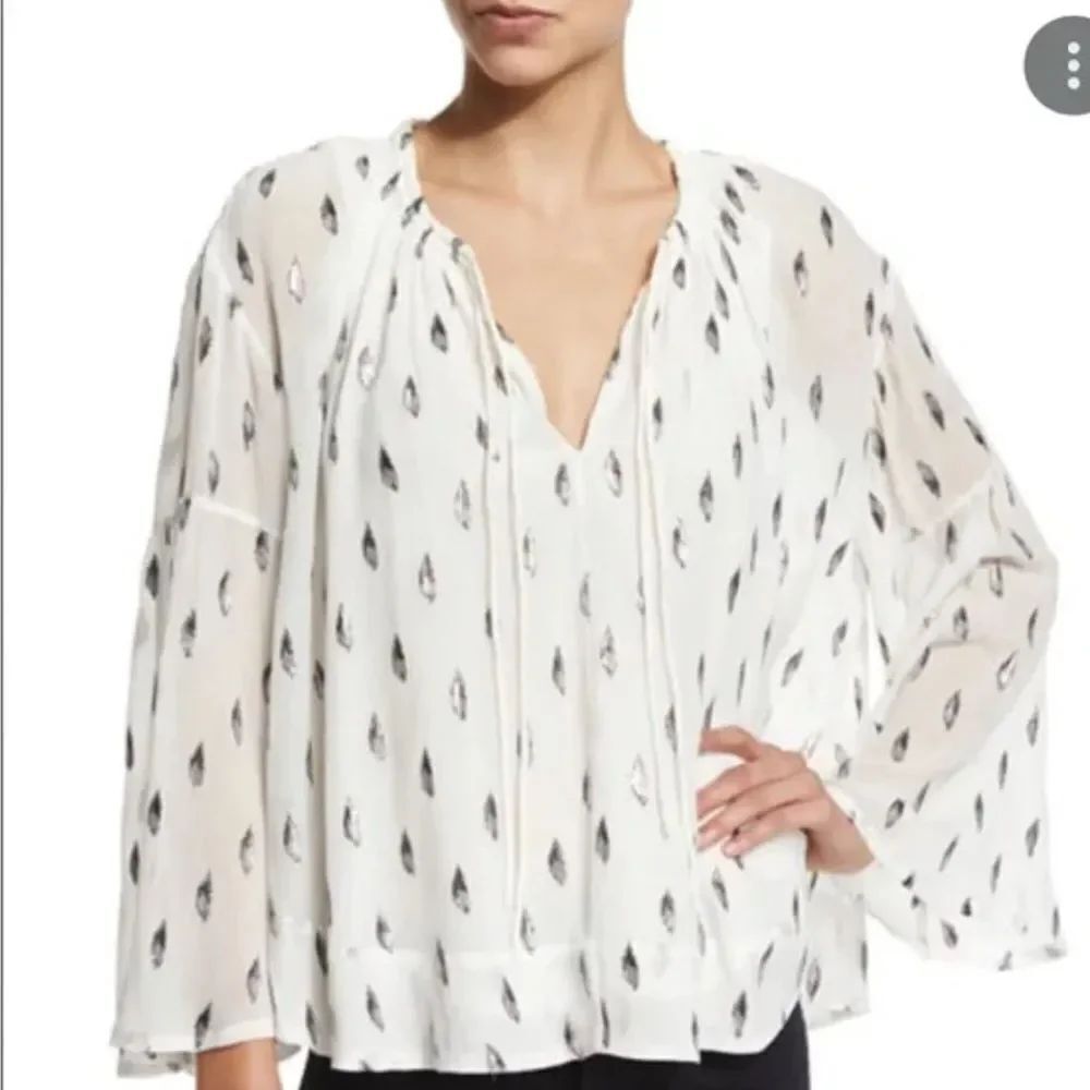 IRO Naomie Peasant Boho Silk Top size 36